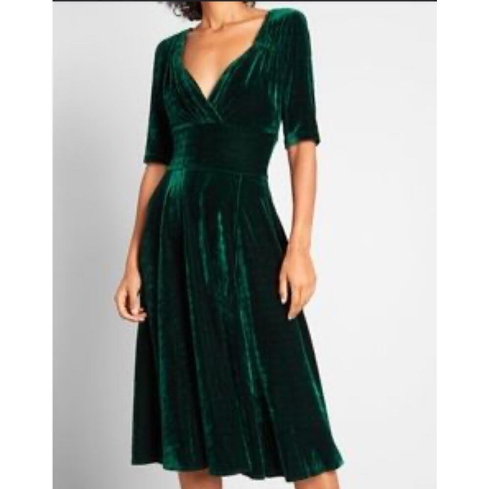 Modcloth Velvet Midi Dress XXS